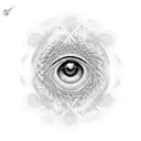 alex grey inspired fractal sleeve of eyes tattoo design idea