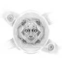 alex grey inspired sleeve of eyes swirling around the arm tattoo design idea