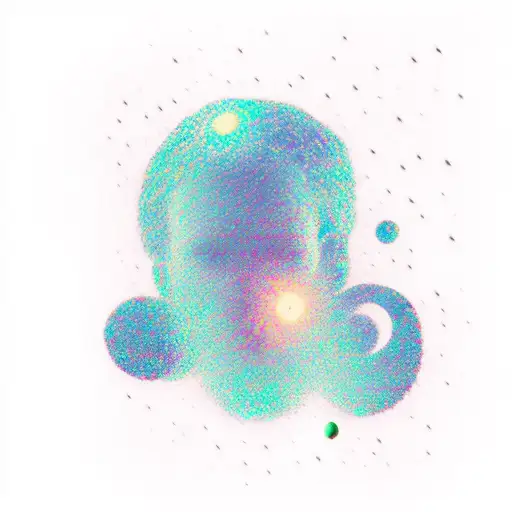 mental illness, galaxy, sad  tattoo design idea