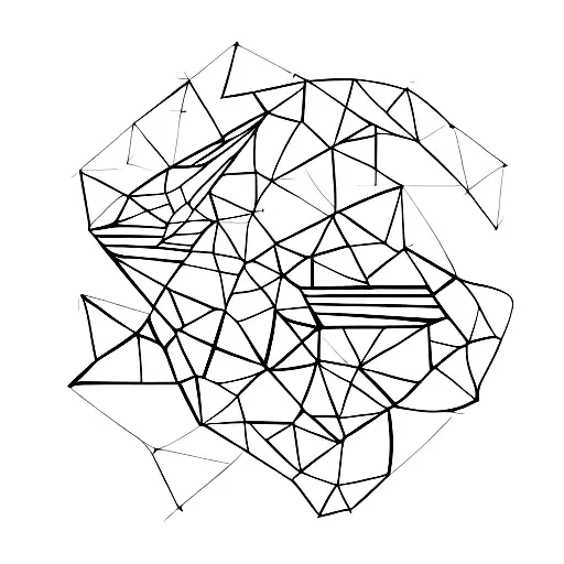 Abstract Triangles whith music and sound engineering references tattoo design idea