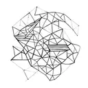 Abstract Triangles whith music and sound engineering references tattoo design idea