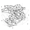 Abstract Triangles whith music and sound engineering references tattoo design idea