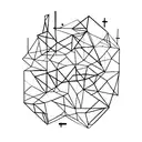 Abstract Triangles whith music and sound engineering references tattoo design idea