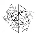 Abstract Triangles whith music and sound engineering references tattoo design idea