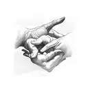 creation of Adam hands  tattoo design idea