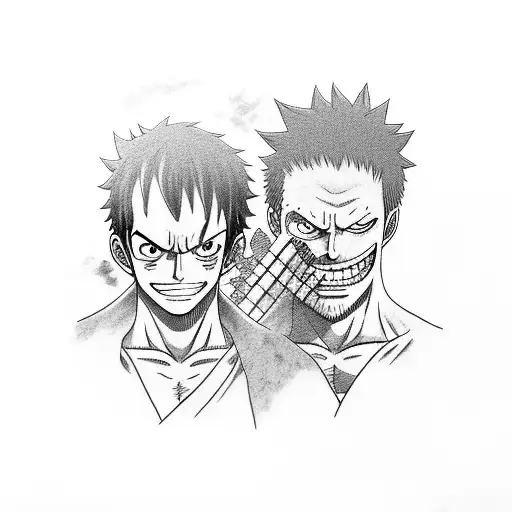 one piece Zoro and luffy  tattoo design idea