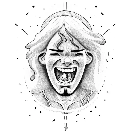 person crying while yelling "jesus!" tattoo design idea