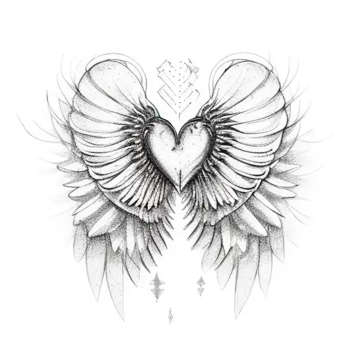 A mechanical heart with wings, symbolizing the free spirit within tattoo design idea