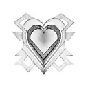 letter j with a heart around it  tattoo design idea