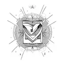 letter j with a heart around it  tattoo design idea