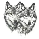 two wolves   tattoo design idea