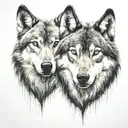 two wolves   tattoo design idea