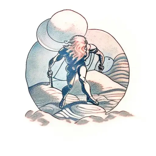 Sisyphus and its rock tattoo design idea