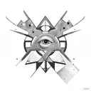 harmonious patchwork with items from the movies interstellar, inception, matrix, lore and silence of the lamb tattoo design idea