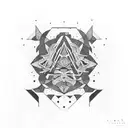 harmonious patchwork with items from the movies interstellar, inception, matrix, lore and silence of the lamb tattoo design idea