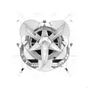 harmonious patchwork with items from the movies interstellar, inception, matrix, lore and silence of the lamb tattoo design idea