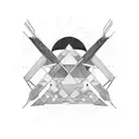 harmonious patchwork with items from the movies interstellar, inception, matrix, lore and silence of the lamb tattoo design idea