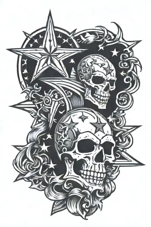 Star of chaos and a chaos knight  tattoo design idea
