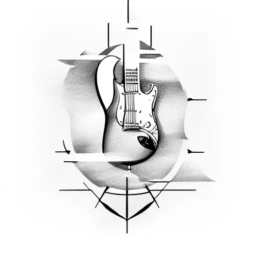 jazz guitar tattoo design idea