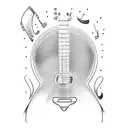 jazz guitar tattoo design idea