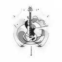 jazz guitar tattoo design idea
