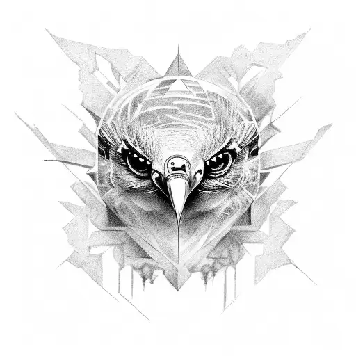 scary vulture  tattoo design idea
