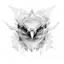 scary vulture  tattoo design idea