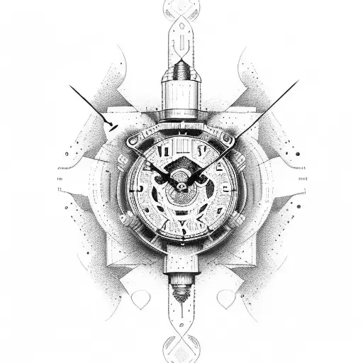 Harley Davidson clock valley tattoo design idea