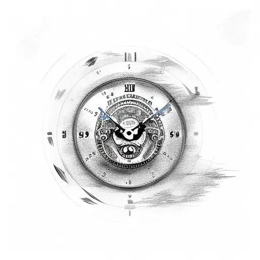 Harley Davidson clock valley tattoo design idea