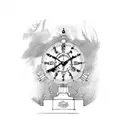 Harley Davidson valley clock tattoo design idea