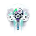 ghost with bong tattoo design idea