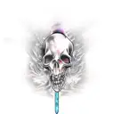 ghost with bong tattoo design idea