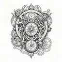 steampunk clock  tattoo design idea
