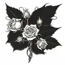 kremlin roses barbed wire wrapped tattoo design idea