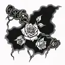 kremlin roses barbed wire wrapped tattoo design idea