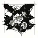 kremlin roses barbed wire wrapped tattoo design idea