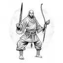 a monk warrior tattoo design idea