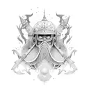 a monk warrior tattoo design idea