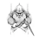 a monk warrior tattoo design idea