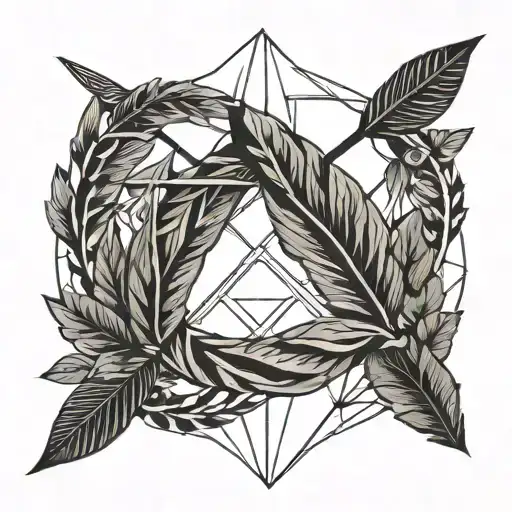 arrow and laurel wreath tattoo design idea