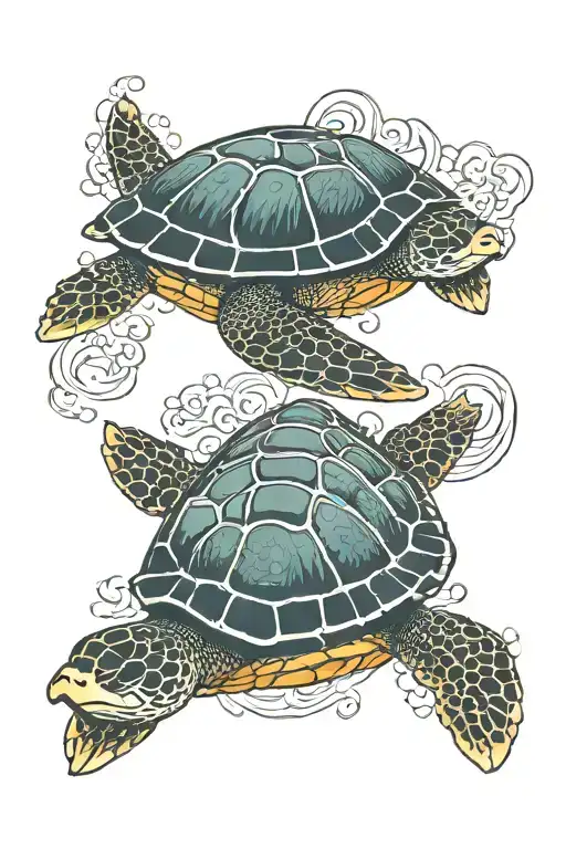 sea turtle  sushi chopticks, lucky, God, travel, lucky cat tattoo design idea