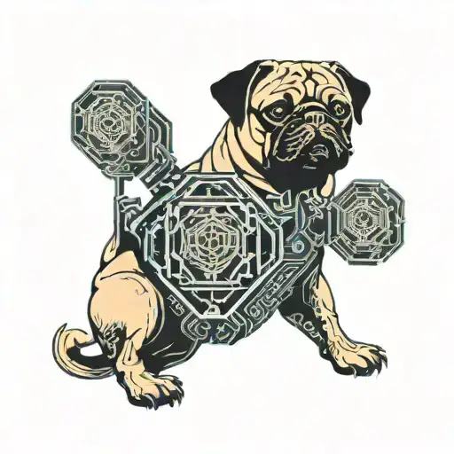 pug dog tattoo design idea