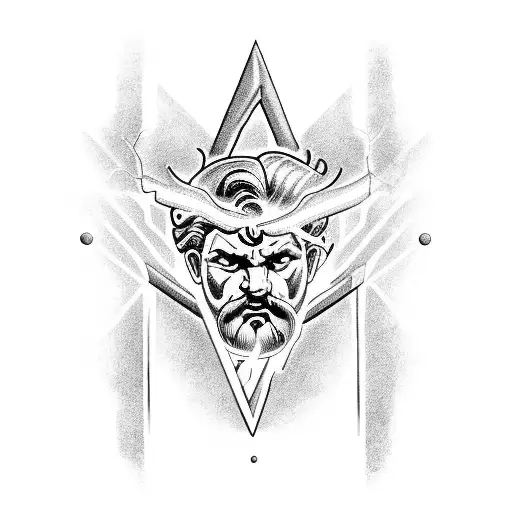 A modern interpretation of Zeus wielding a lightning bolt tattoo design idea