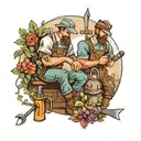 gardener and blacksmith assistant  tattoo design idea