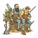 gardener and blacksmith assistant  tattoo design idea