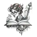 librarian tattoo design idea
