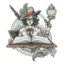 librarian tattoo design idea
