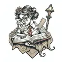librarian tattoo design idea