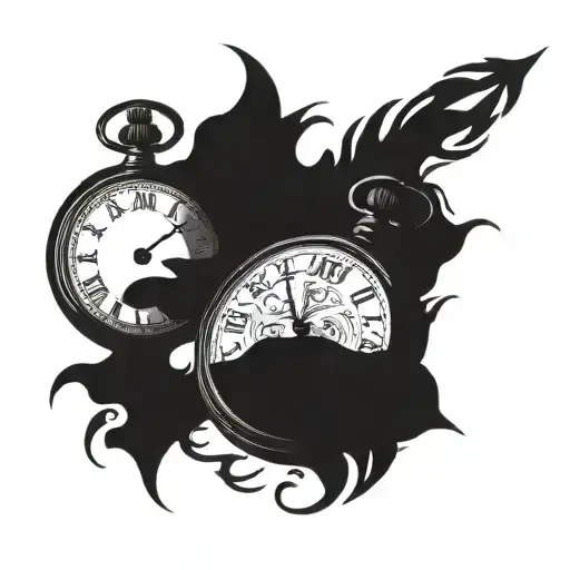 3 pocket watch showing 1:31 AM, 3:10 AM and 12:05 AM with cool background tattoo design  tattoo design idea