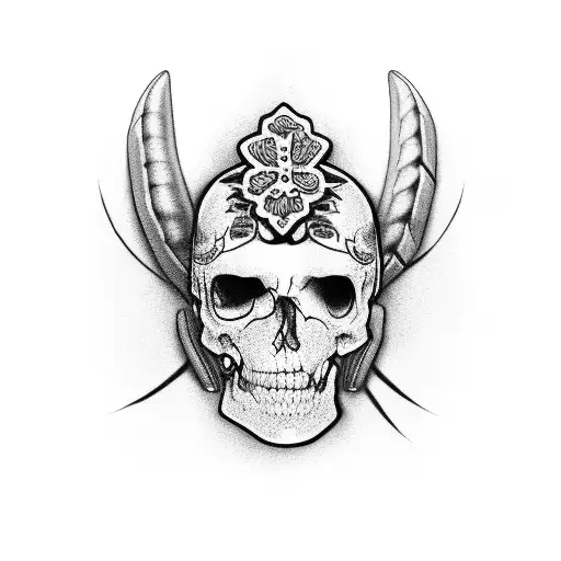 caveira mexicana com bandana tattoo design idea